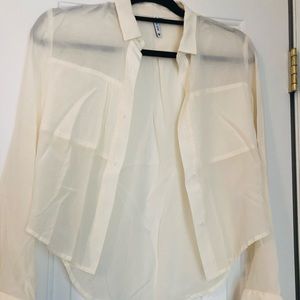 Coming step silk blouse
